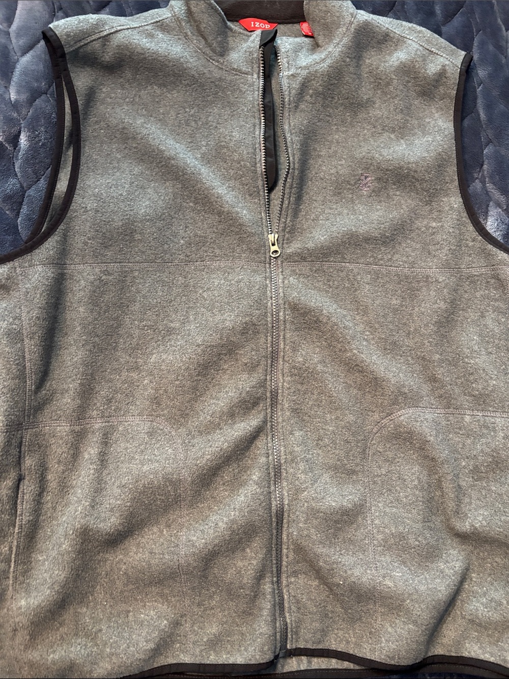 Izod Gray Full-Zip Fleece Vest